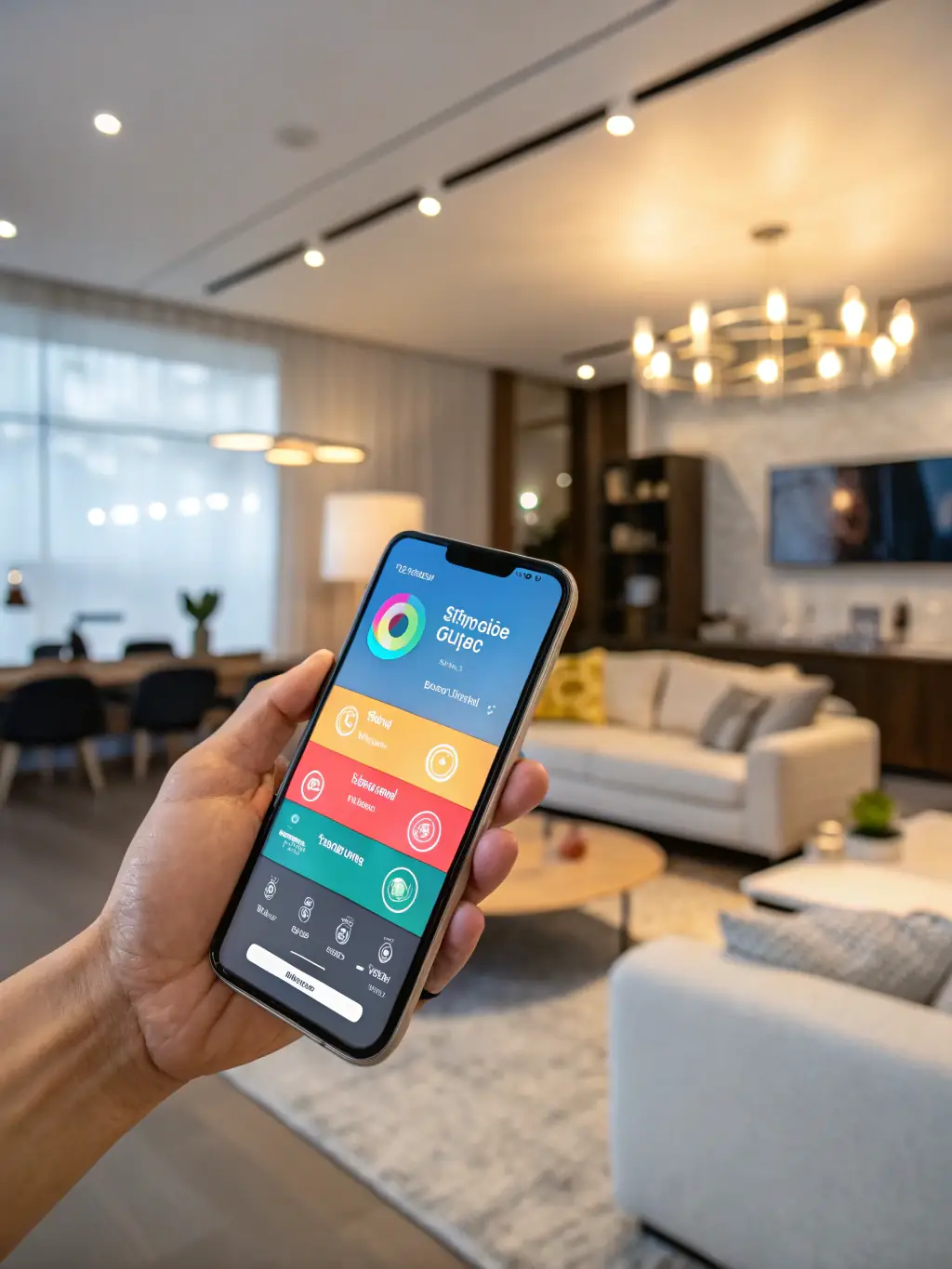 A person using a smartphone and a smart TV displaying NextOrbit's applications, highlighting the company's expertise in mobile and TV app development.