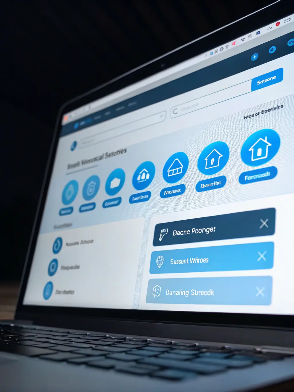 A visually appealing web portal interface with interactive elements, representing NextOrbit's capabilities in creating user-friendly web portals.